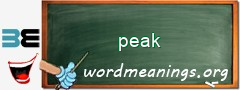 WordMeaning blackboard for peak